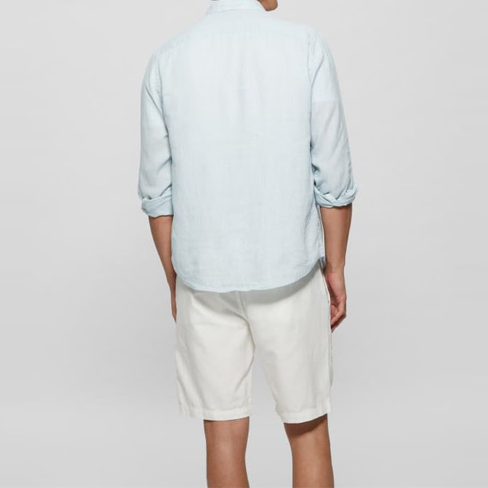 Chemise Island - coupe ajustée - 100% lin - bleu clair