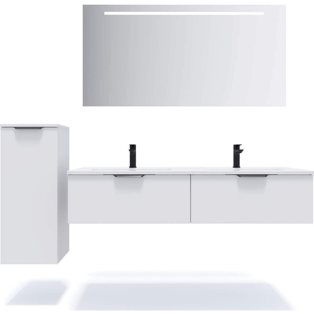 Ensemble double vasque 2 tiroirs + miroir - SOHO