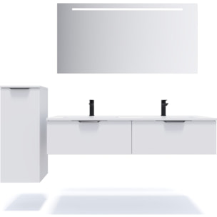 Ensemble double vasque 2 tiroirs + miroir - SOHO