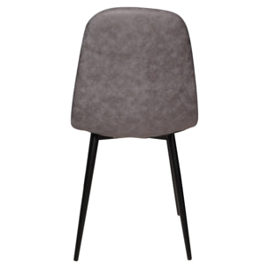 Sedia moderna in ecopelle, per sala da pranzo, cucina o salotto, cm 56x45h87, colore Grigio