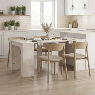 Mesa consola extensible con efecto en microcemento beige 50-235x90 cm Denis Microcemento Beige