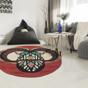 Tapis salon et chambre fait à la main en laine motif fresque LUNICIA