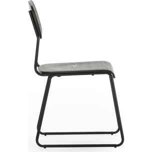 Lot de 2 tabourets de bar effet bois - EKEN