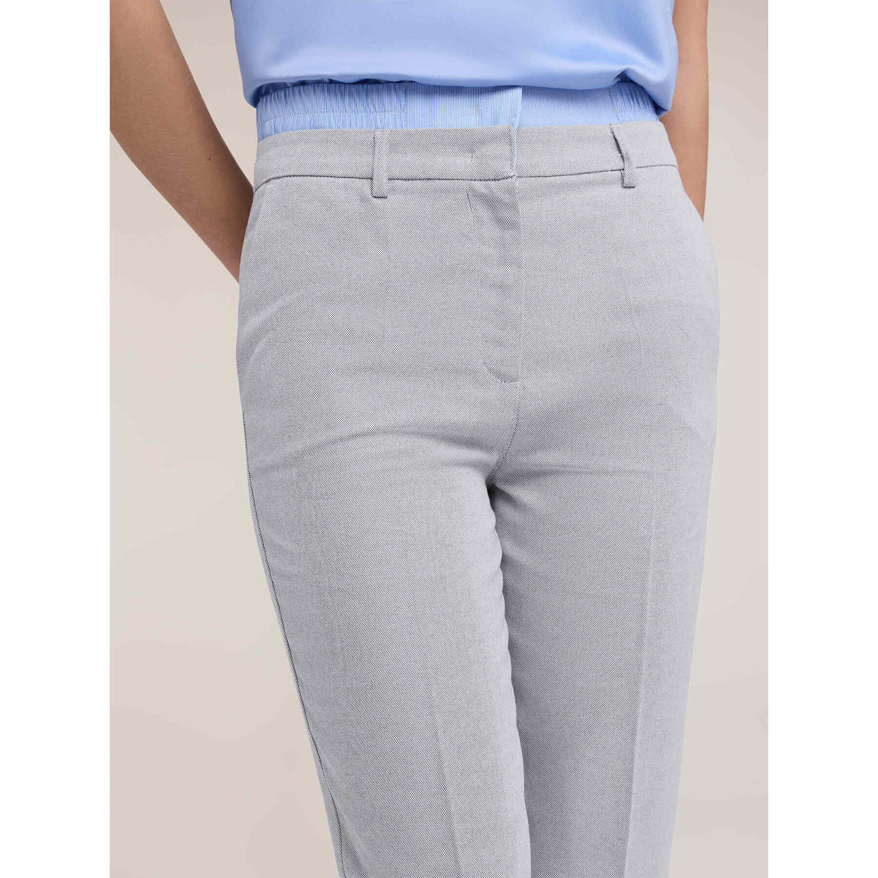 Motivi - Pantalones chino de talle alto - Gris