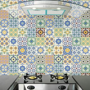 Stickers muraux - Sticker Mural Carrelage adhésif Cuisine Salle de Bain - 9 STICKERS CARRELAGES AZULEJOS SERENA