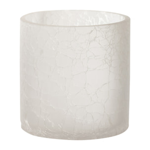 J-Line photophore Cylindrique Craquele - verre - blanc - medium