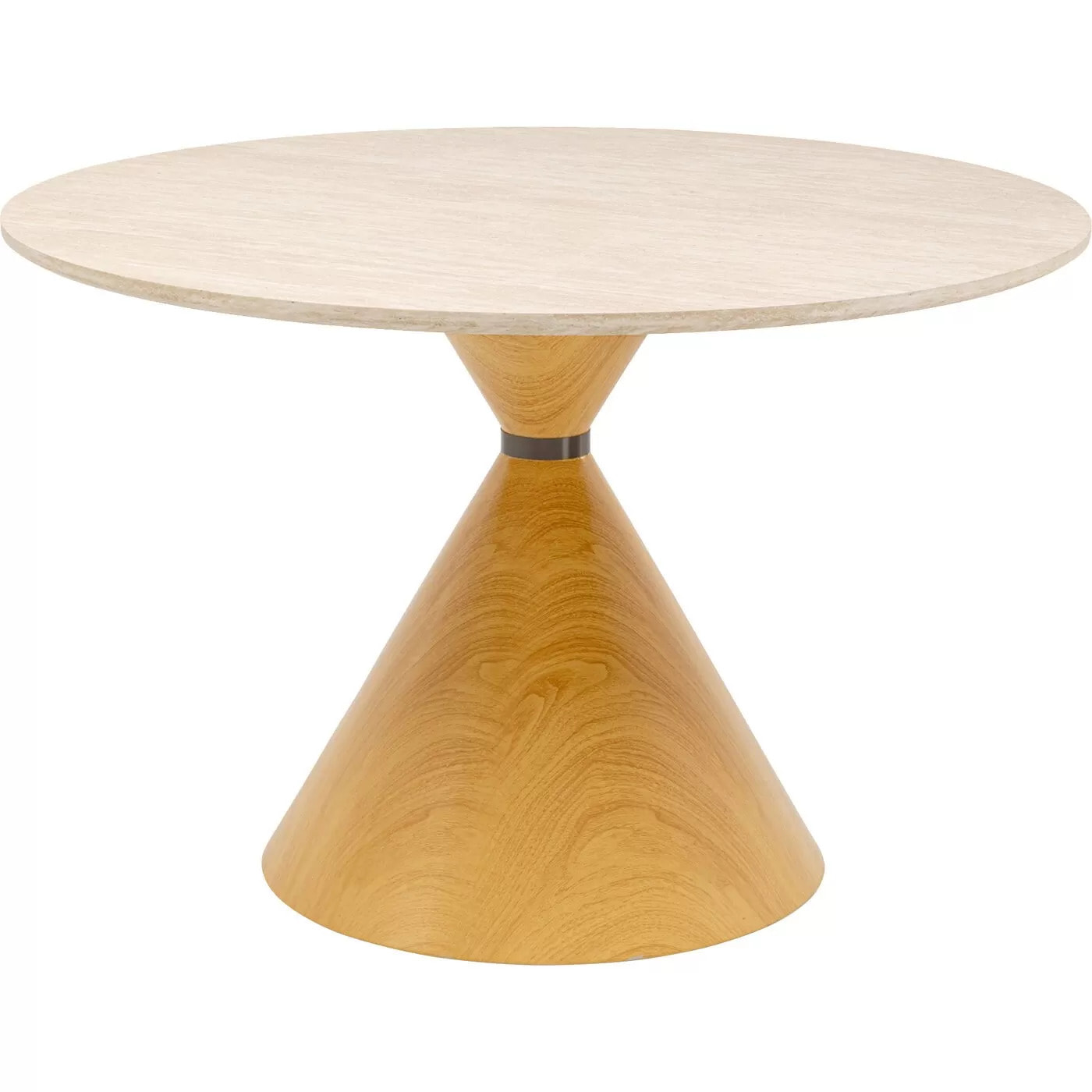 Table Cono Travertino 120cm chêne Kare Design
