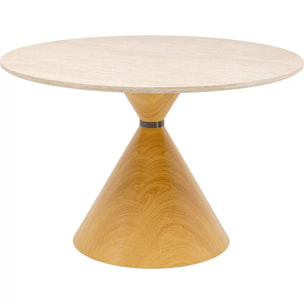 Table Cono Travertino 120cm chêne Kare Design