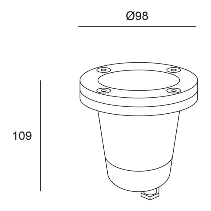 Forlight TIDIAN Empotrable De Suelo IP67 Ø98mm Para bombilla tipo GU10 (No incluida). Foco Suelo Exterior Iluminación Terrazas o Caminos