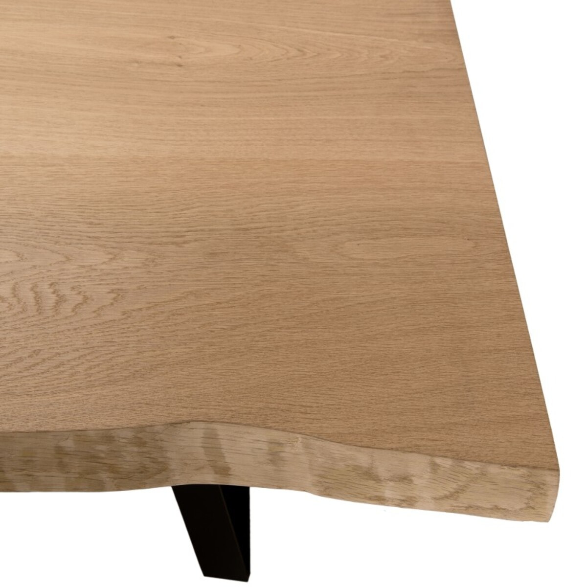 MAXENCE - Table à manger rect. 230x100cm bois chêne pieds métal noir