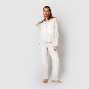 Pijama largo camisero de viscosa diana verde