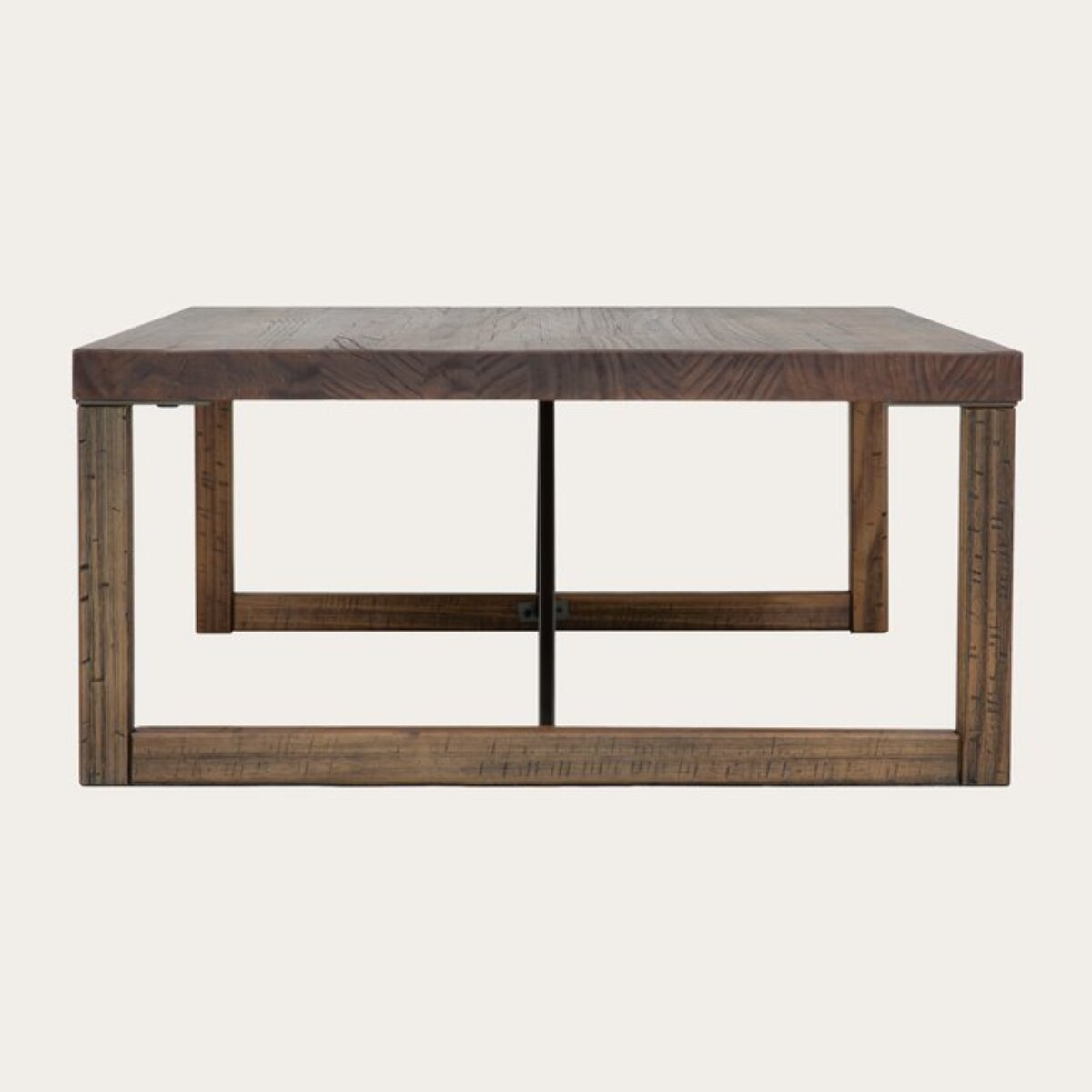 Table basse Zenga -bois massif d'araucaria-couleur nogal 120 x 33 x 70 cm