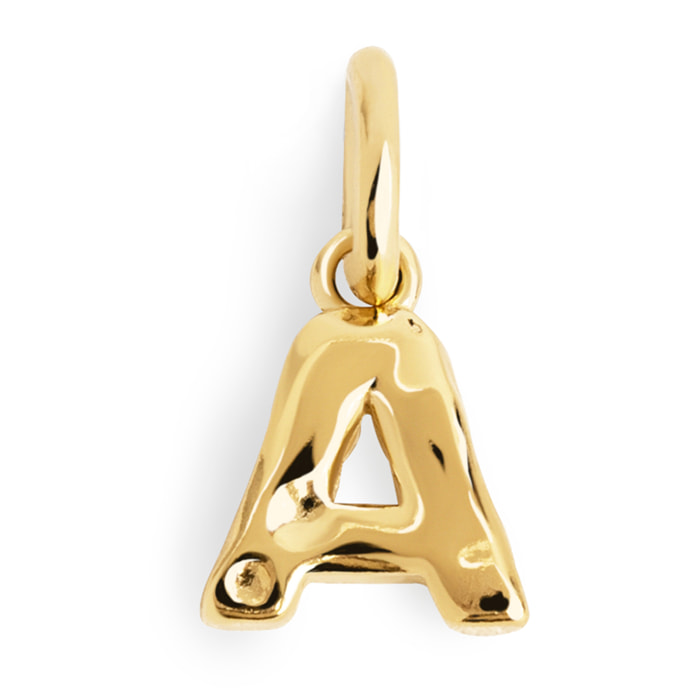 Charm Letter Organic Plata Baño Oro