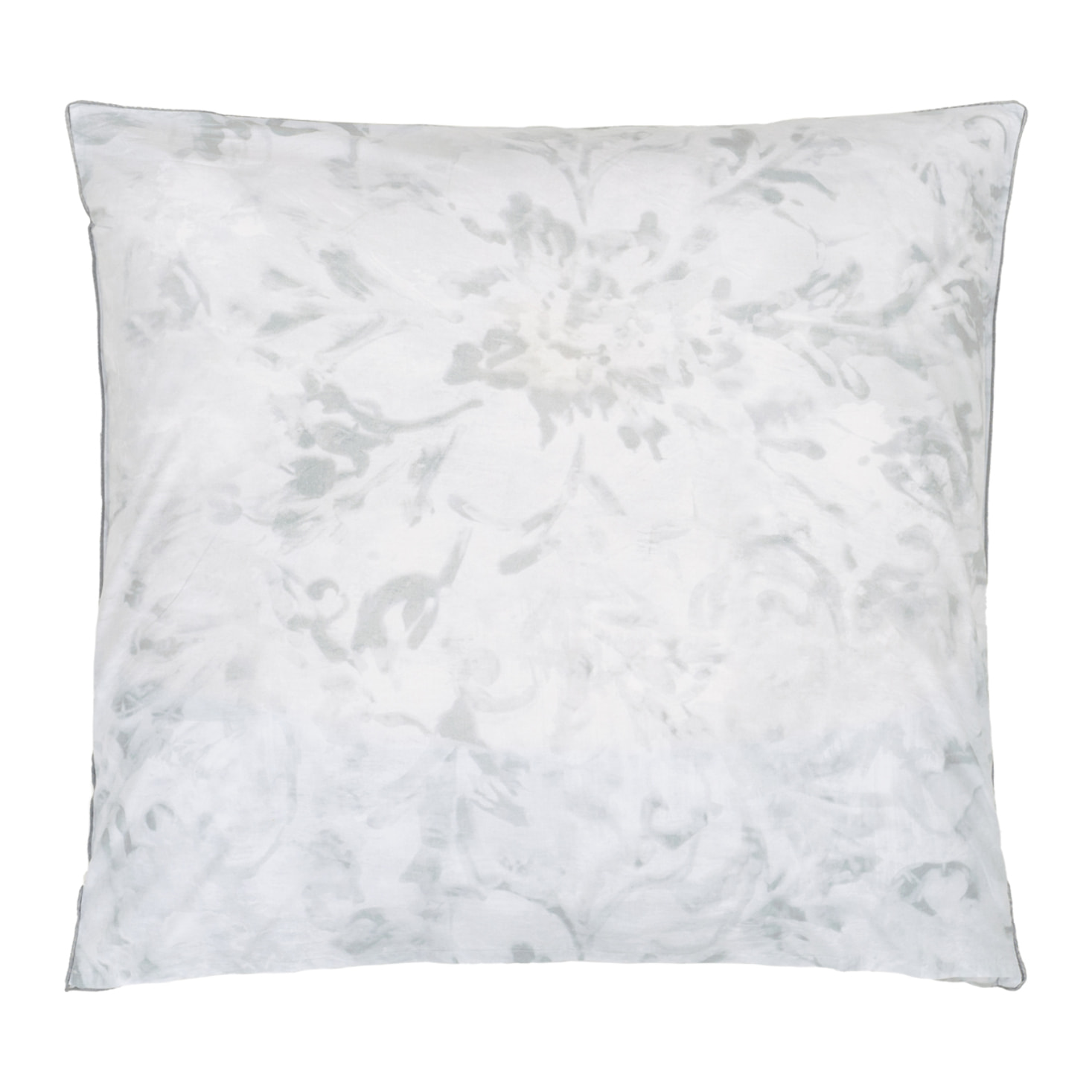 Taie d'oreiller imprimée en percale de coton, PAHARI TUBEROSE, Gris