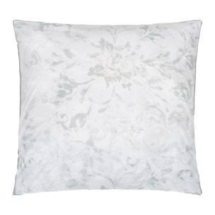 Taie d'oreiller imprimée en percale de coton, PAHARI TUBEROSE, Gris