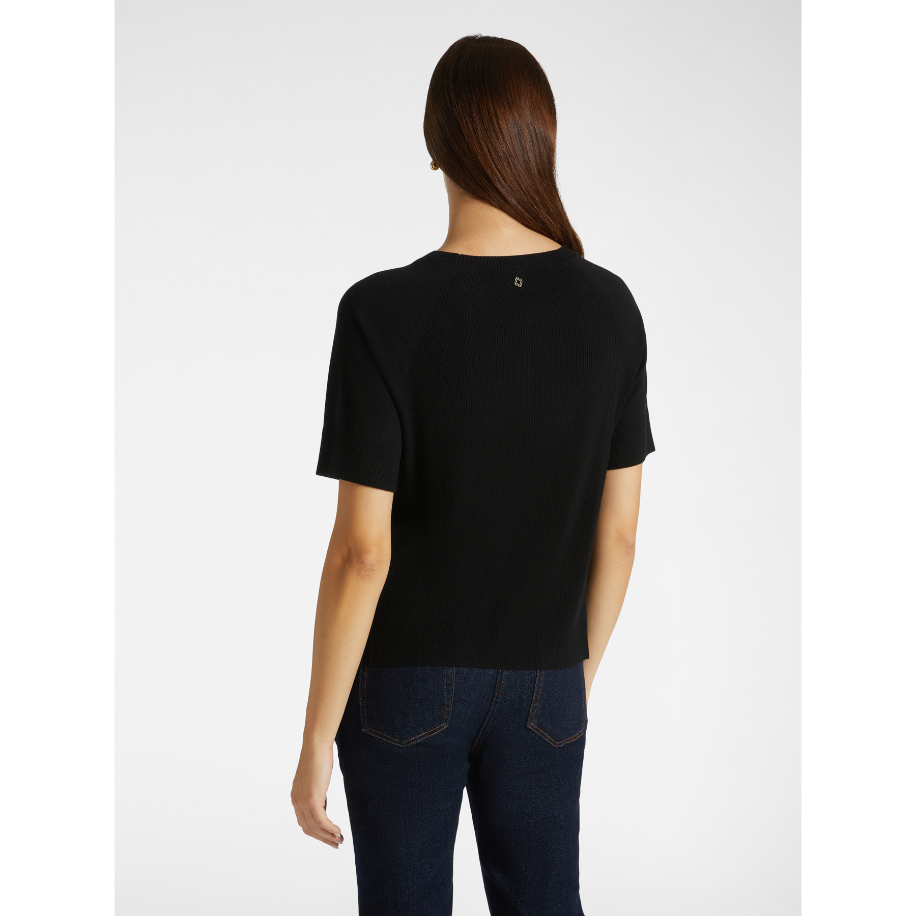 Elena Mirò - Jersey de manga corta en viscosa LENZING™ ECOVERO™ - Negro