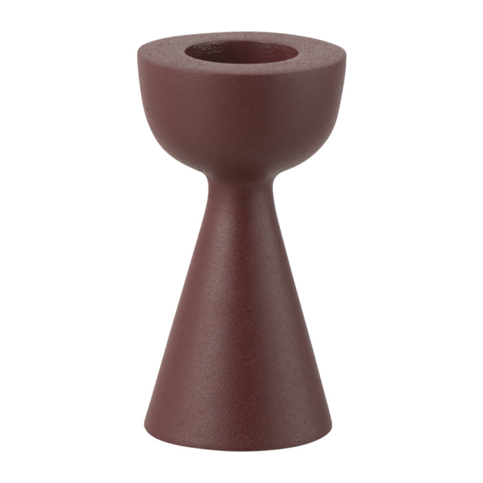 J-Line bougeoir Cone - aluminium - bordeaux - small