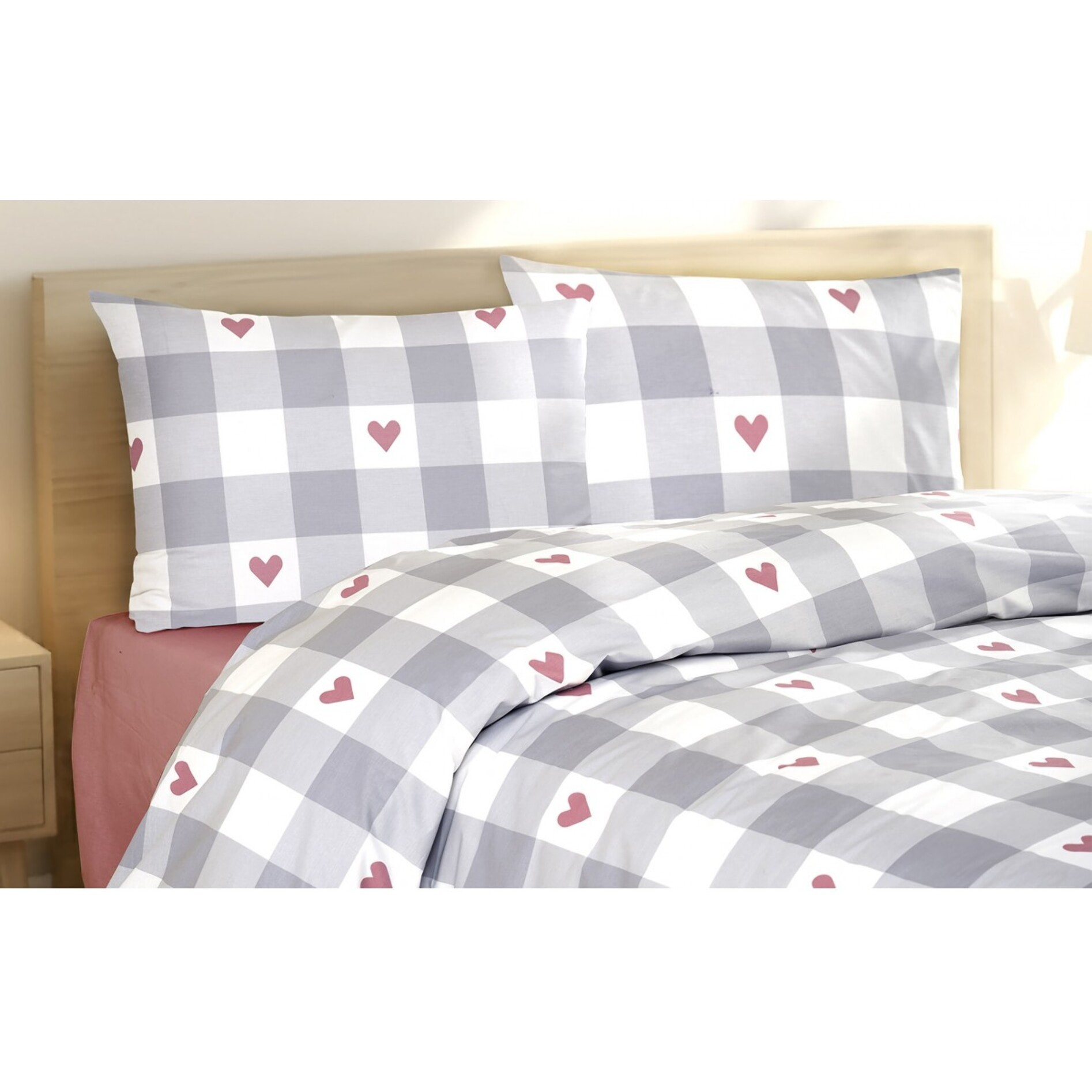 Parure housse de couette et taie(s) d'oreiller coton imprimé