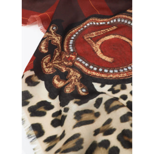 Foulard stampa animale e tartan