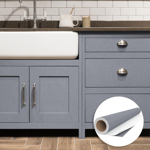 Rouleau adhésif décoratif Vinyle au Mètre - Argent - Sticker Lavable Imperméable Mur Cuisine Meubles
