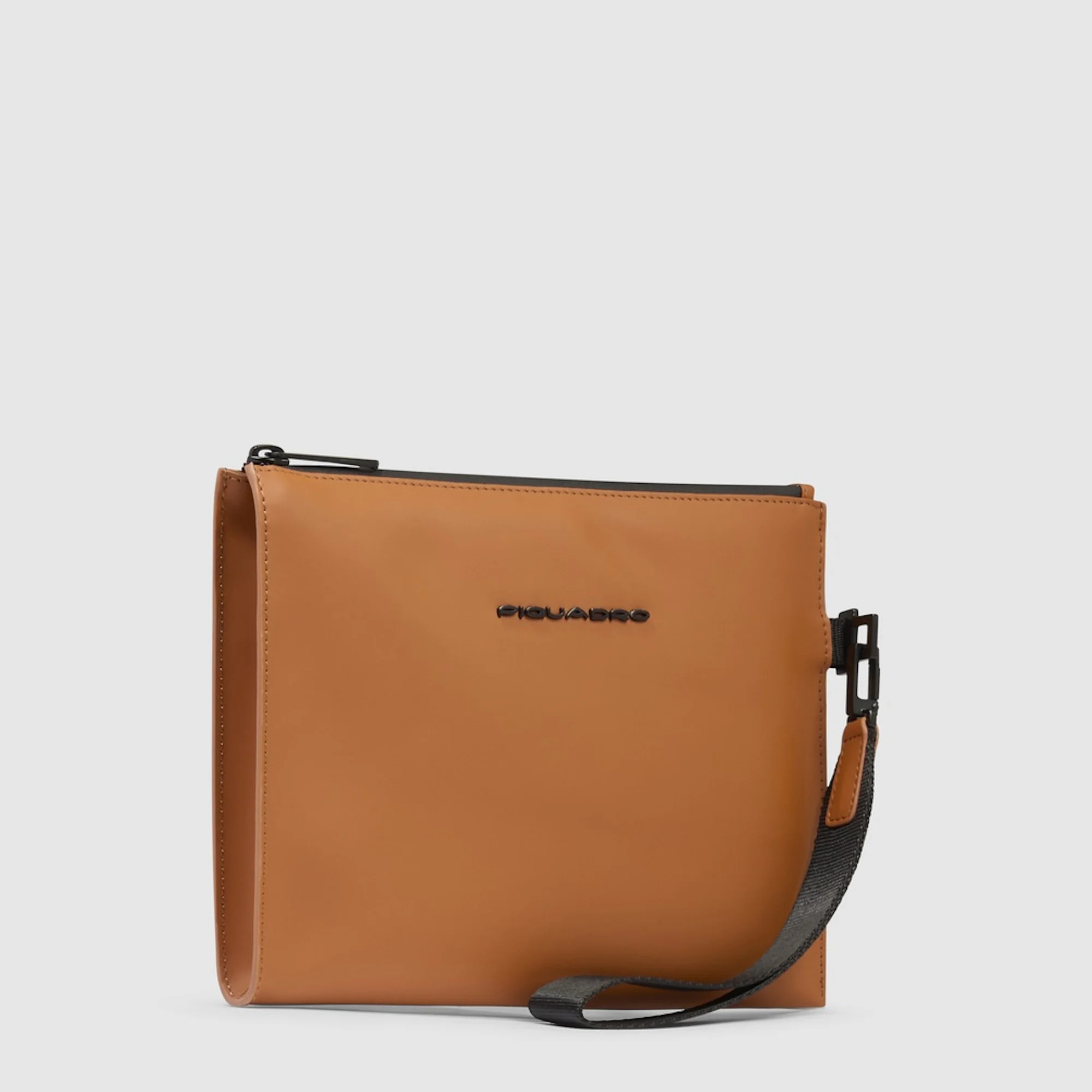 Piquadro Pochette mini in tessuto gommato resistente all'acqua con polsiera rimovibile