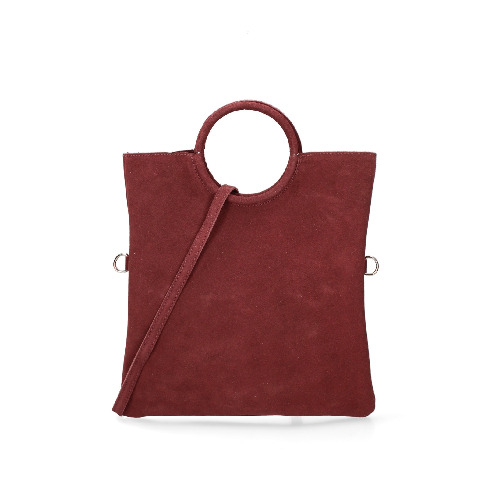 Borsa a mano da donna Made in Italy - Modello Zelia - Pelle scamosciata - 29.0 x 30.0 x 1.0 cm