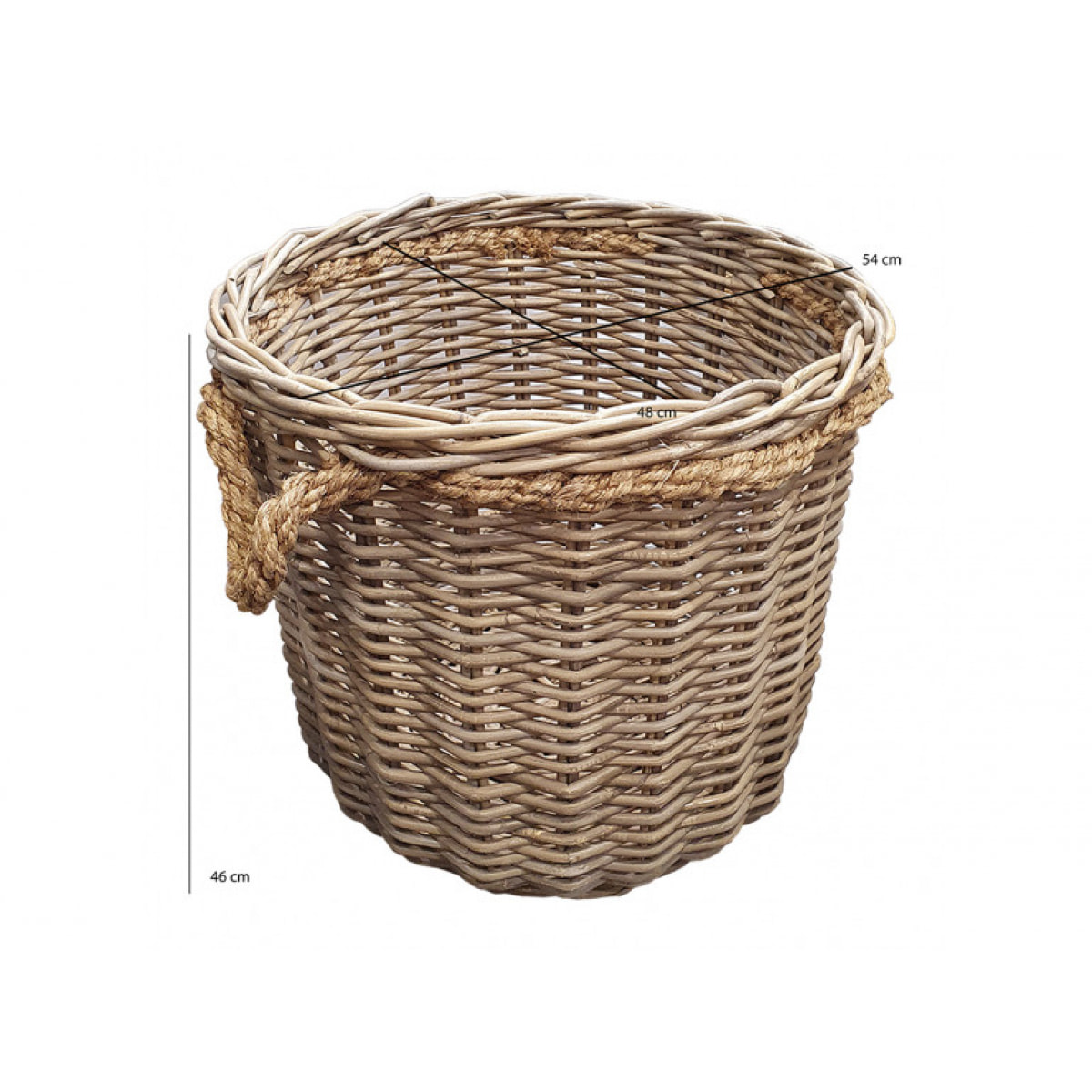 Panier rond en kubu tressé / anses en cordelette - LOKI