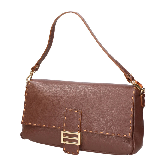 Borsa a spalla da donna - Modello Walda - Vera pelle - 34.0 x 17.5 x 10.0 cm
