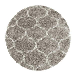 SALSA - Tapis shaggy rond à poils long berbère beige - SAL3201BEI