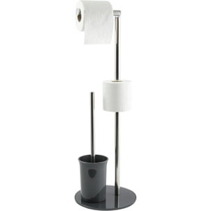 Escobillero de WC en Vidrio, Acero inoxidable y plástico en color Gris