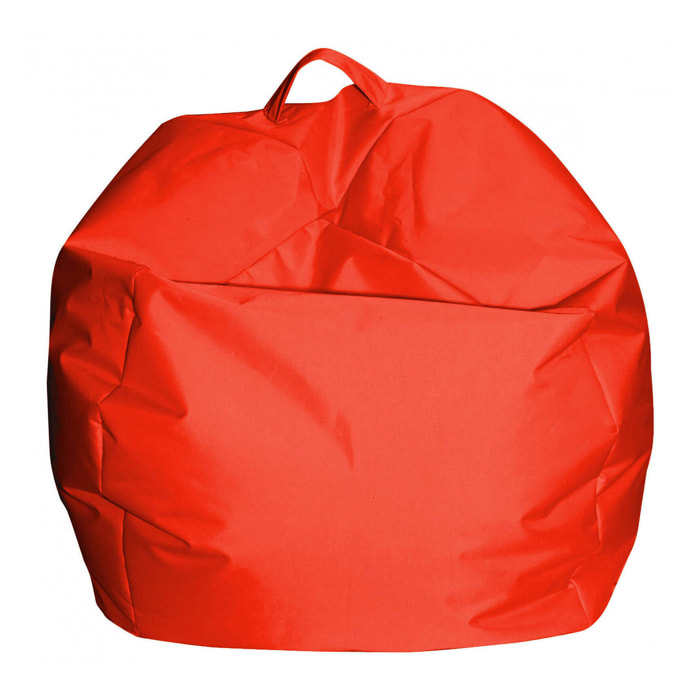 Pouf Ascia, Poltrona multiuso, Poltroncina sacco, Pouf poggiapiedi, Made in Italy, 65x65 h50 cm, Arancione