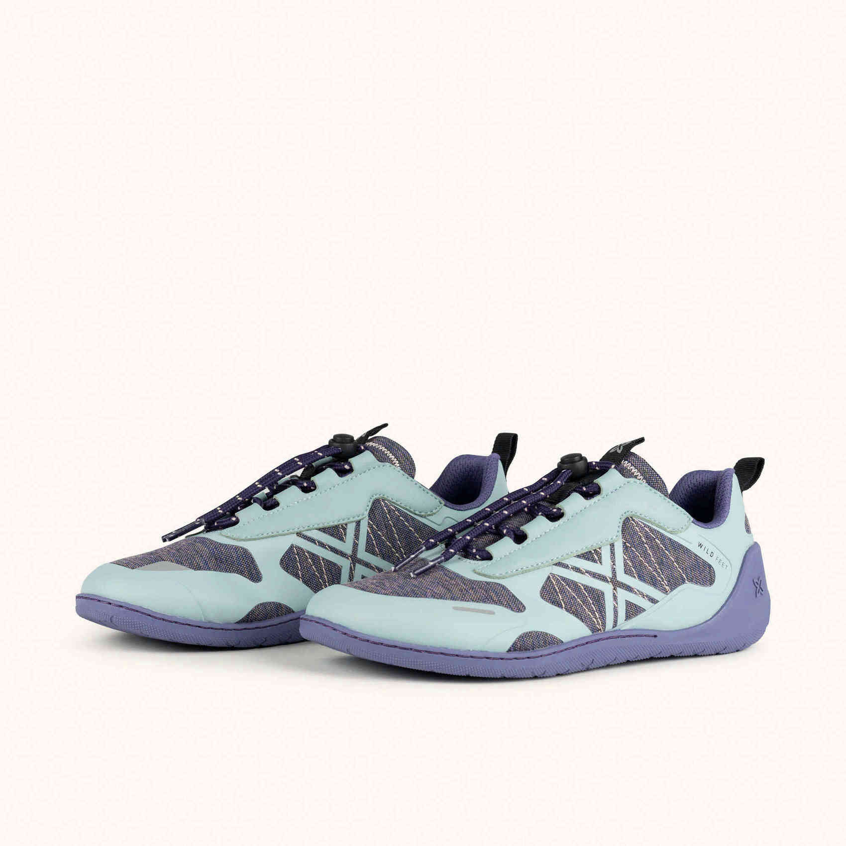 MUNICH FREESTEP 06 Zapatillas Wild Feet "Barefoot" color verde menta y lila con puntera ancha