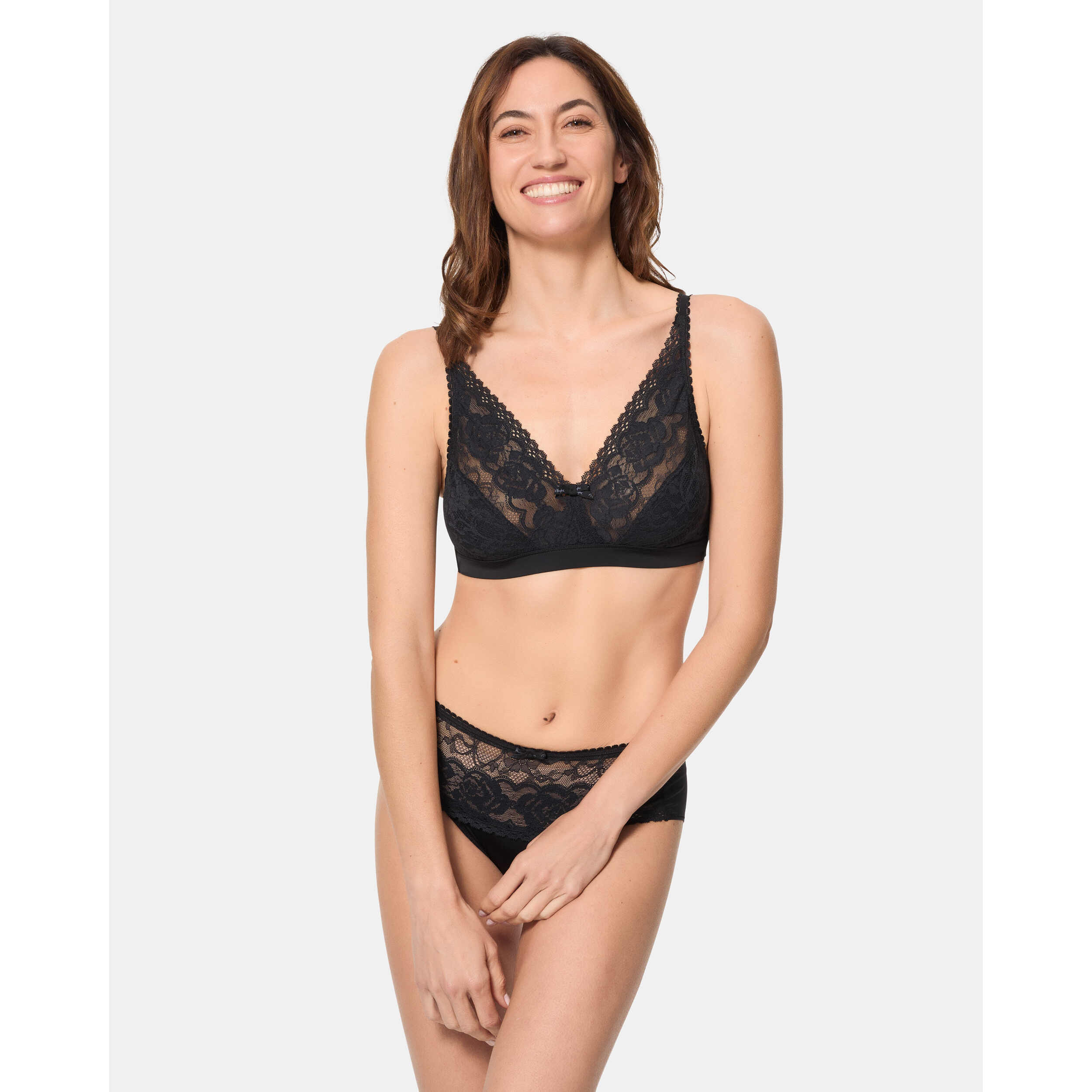 Sujetador sin aros de encaje reciclado floral