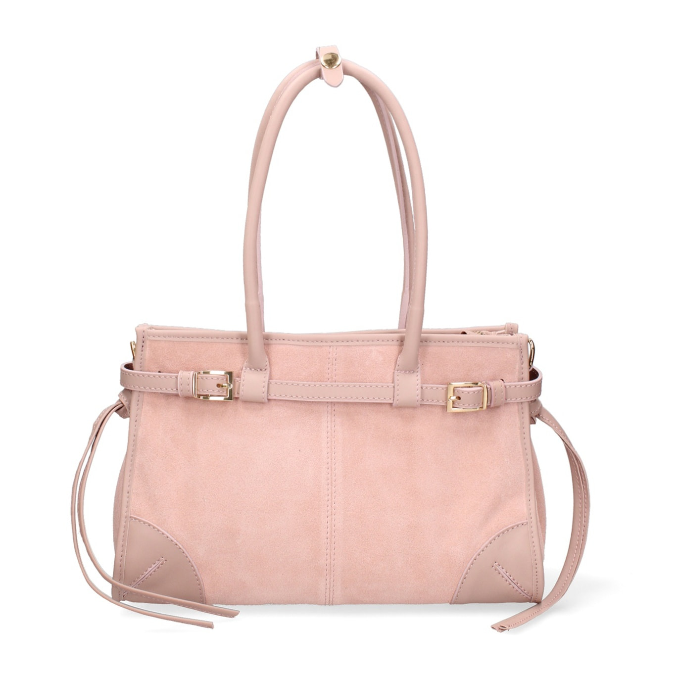 Borsa a spalla da donna Made in Italy - Modello Novara Ultra - Pelle scamosciata - 31.5 x 20.0 x 14.0 cm