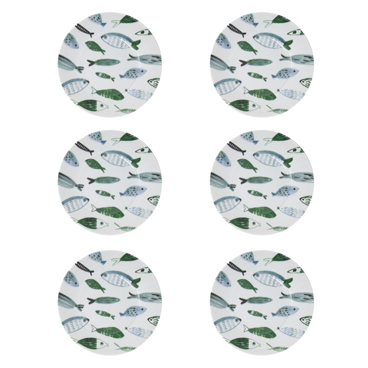 Set 6 piatti fondi Camogli in ceramica sottosmalto