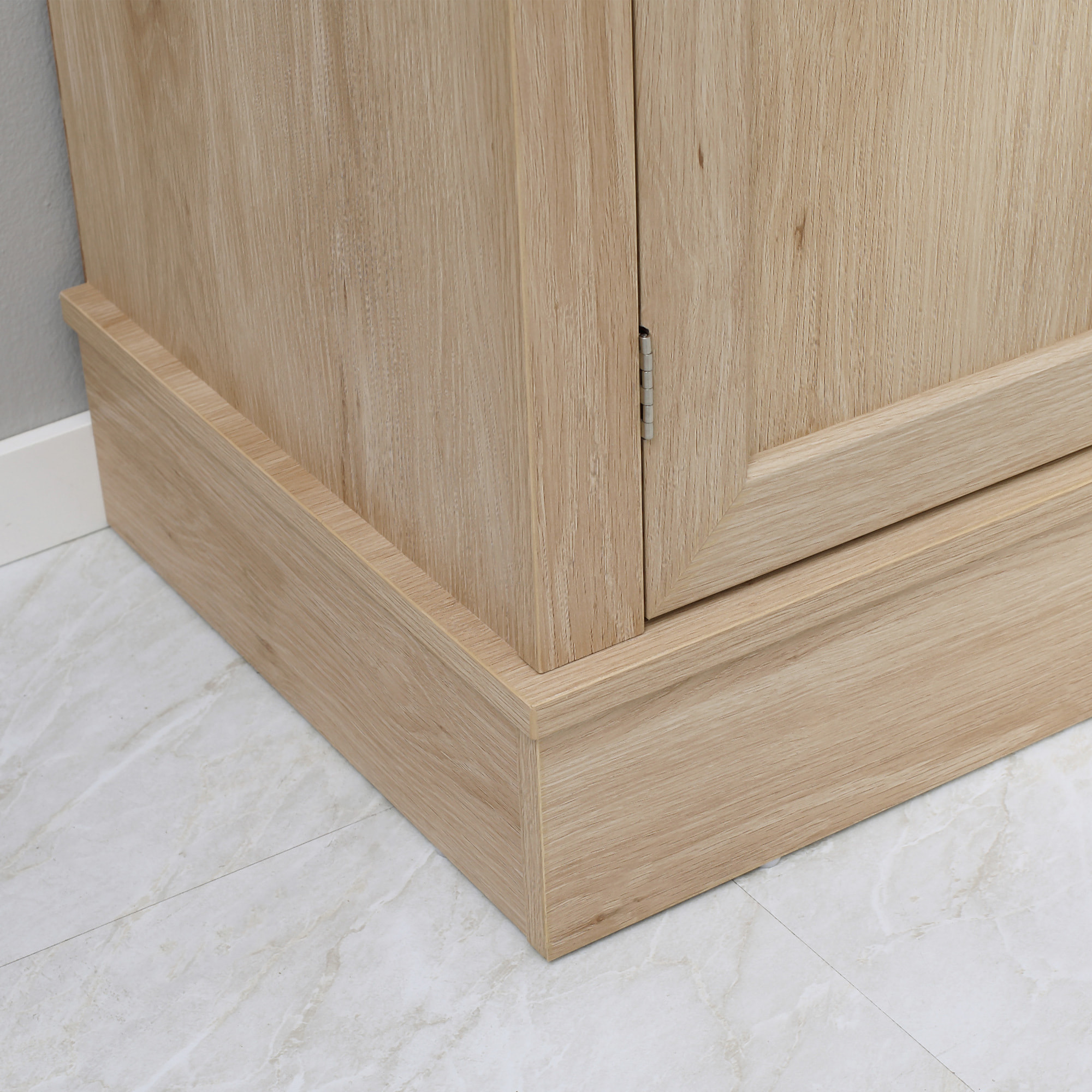 Alacena de Cocina Aparador de Comedor Mueble Auxiliar para Microondas con 4 Puertas 1 Cajón y Estante Abierto para Salón 74x39,5x183 cm Roble