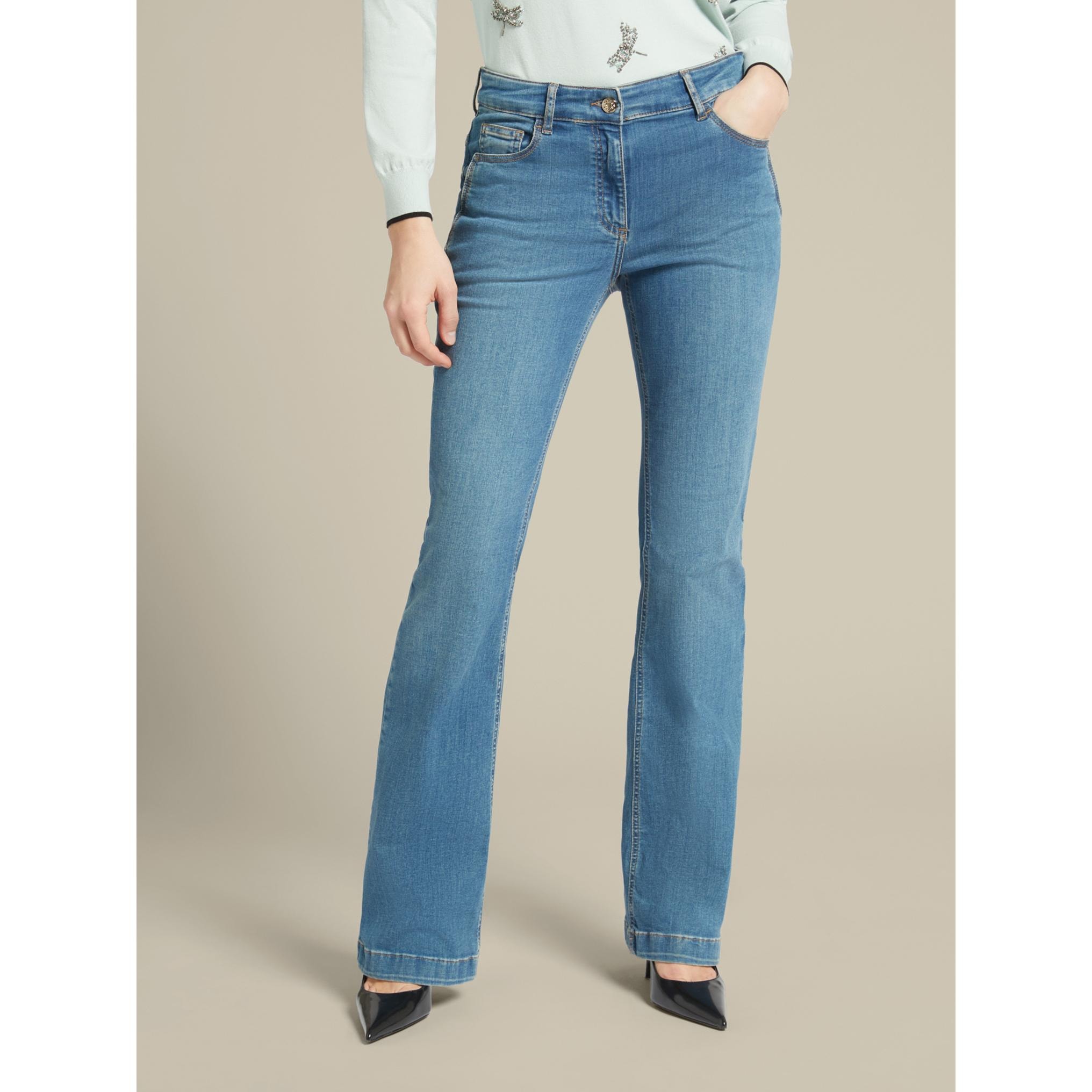 Elena Mirò - Jeans flare in cotone sostenibile - Azzurro