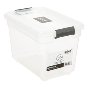 Boîte en plastique transparente "Solutions+" 6,4L