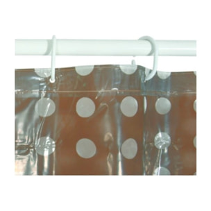 Rideau de douche PVC 180x200cm Marron - Anneaux inclus MSV