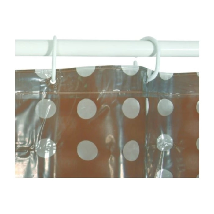 Rideau de douche PVC 180x200cm Marron - Anneaux inclus MSV