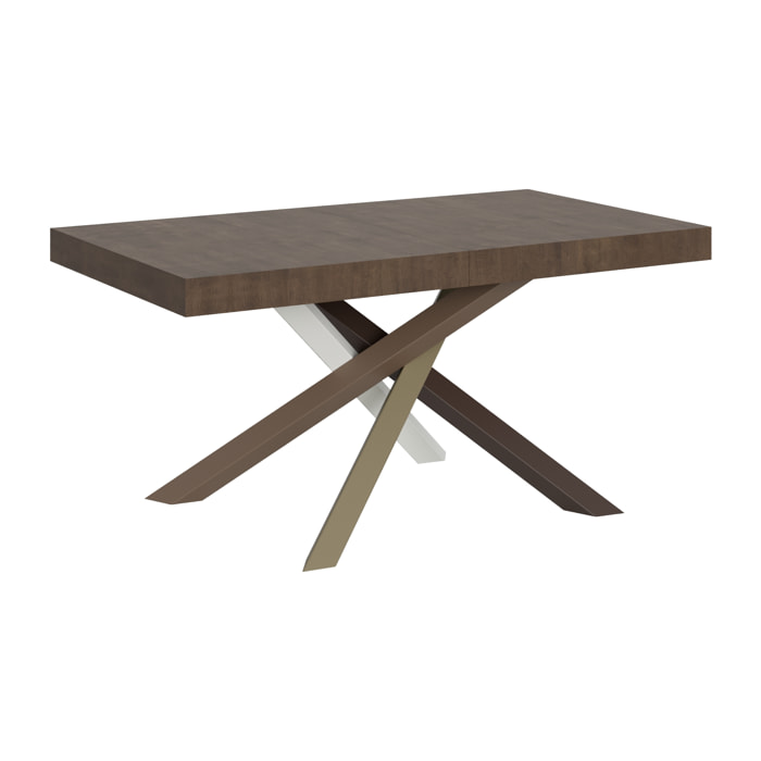 Table extensible 90x160/264 cm Volantis Noyer cadre 4/C