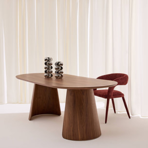 Table à manger oblongue décor bois 8 places MATHILDE