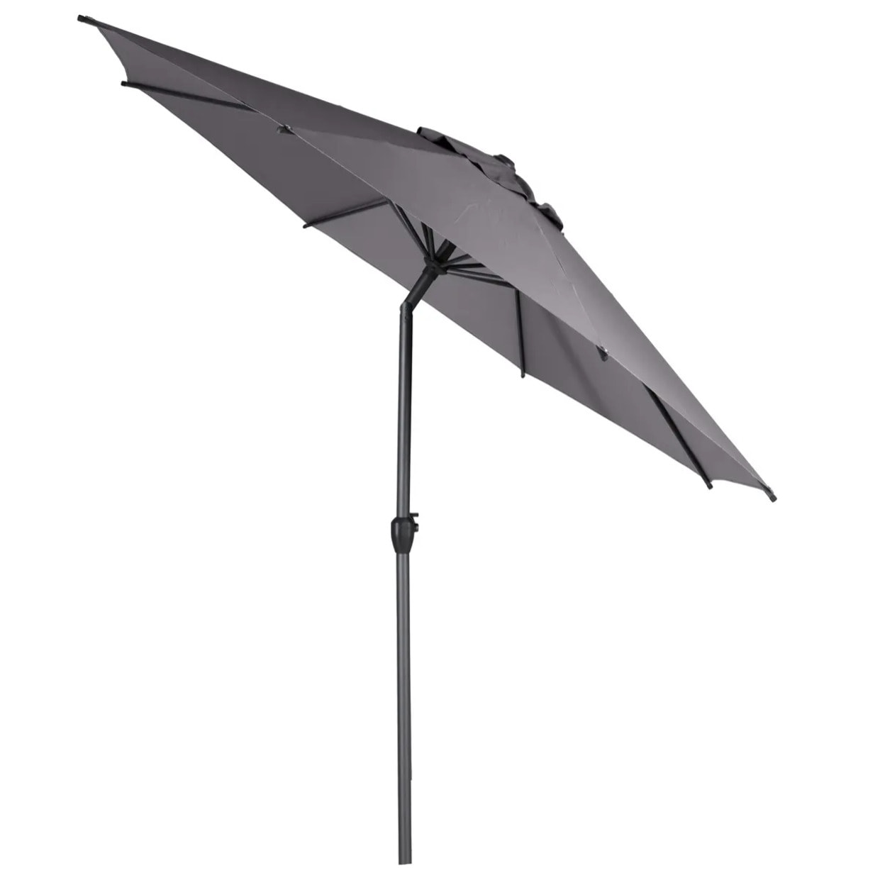 Parasol droit rond "Loompa" ardoise 3m en aluminium