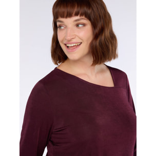 Fiorella Rubino - Camiseta con escote asimétrico - Burgundy