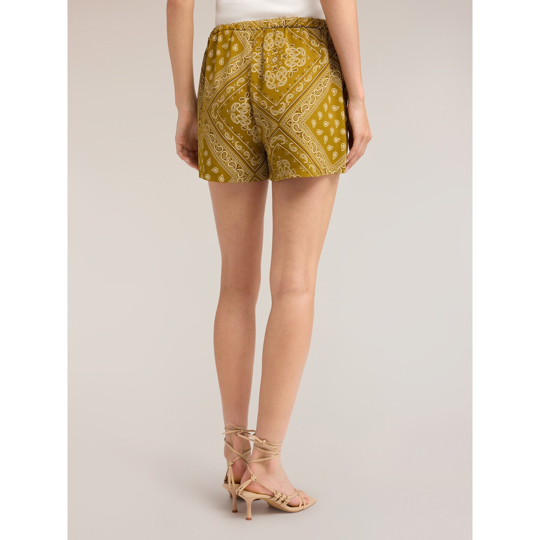 Motivi - Shorts con stampa in twill misto lyocell - Verde militare