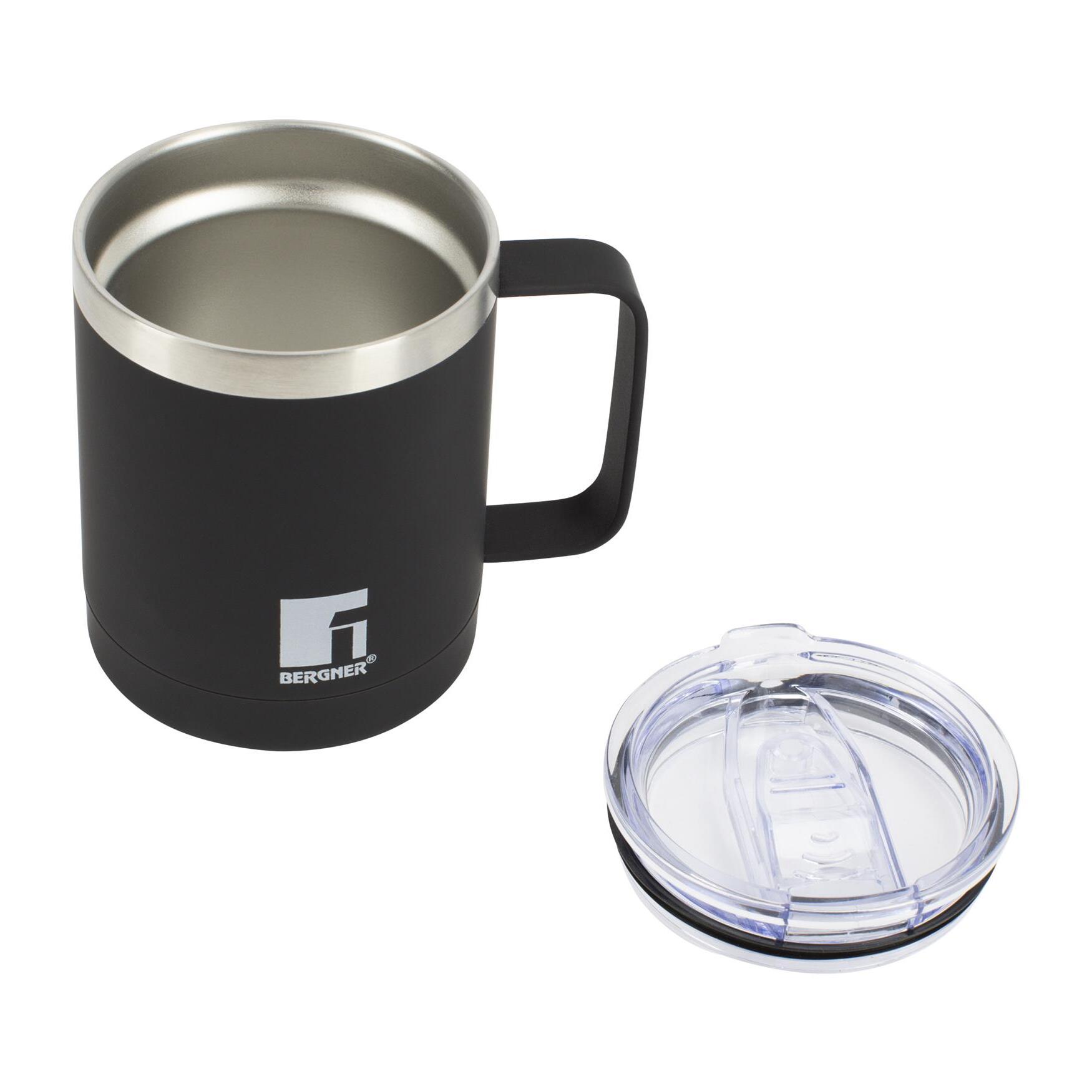 Taza de Viaje 350ml en Acero inoxidable Negro LOVERS Bergner