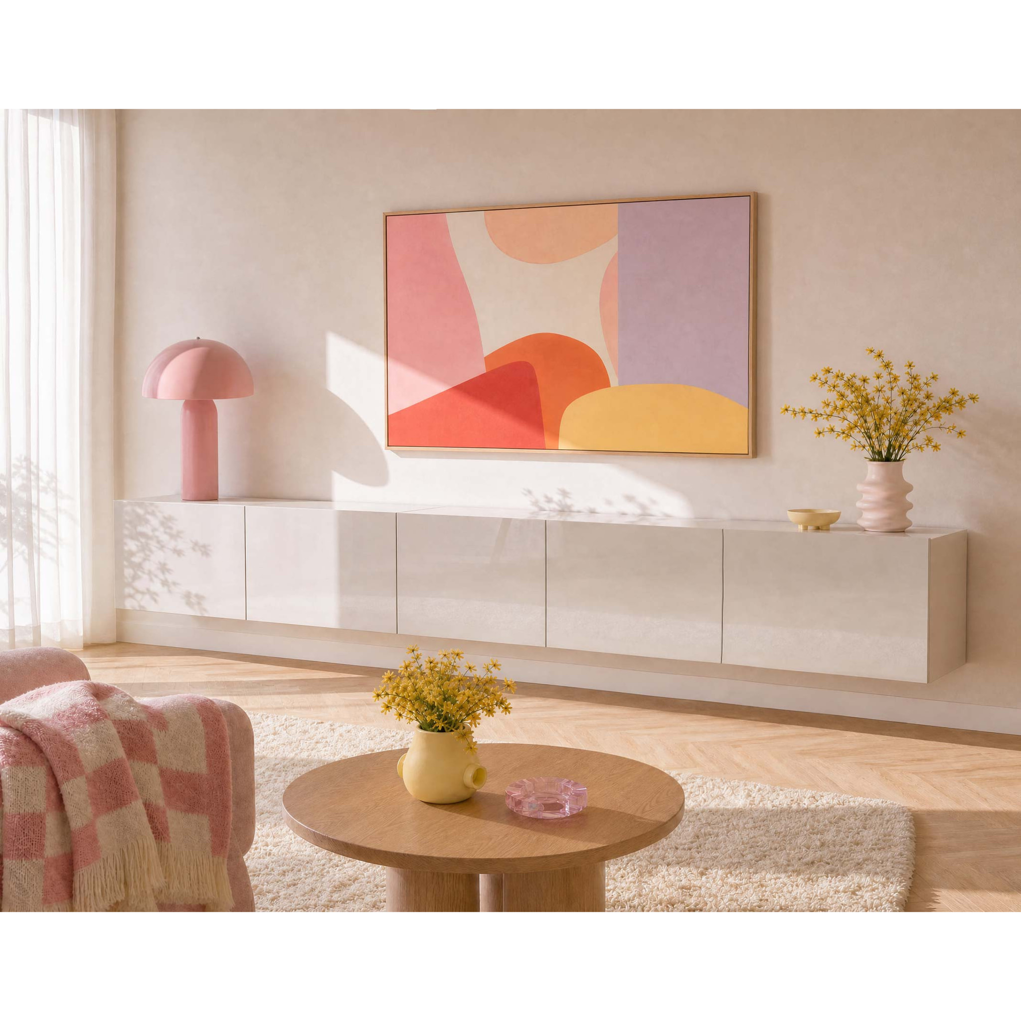 Alix - meuble tv modulable 100 cm - 2 portes - Blanc
