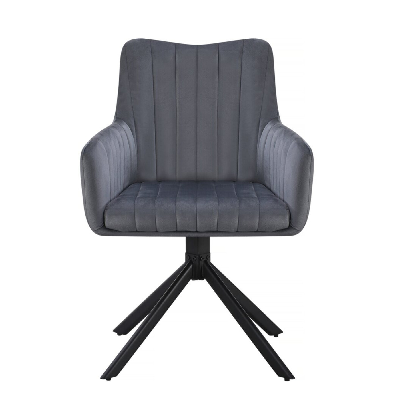 Lot de 2 chaises en tissu "Pharell" - 60 x 61 x 91 cm - Gris