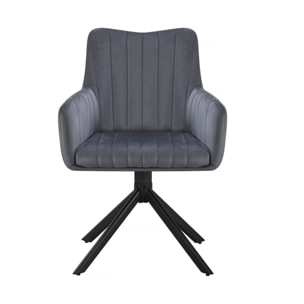 Lot de 2 chaises en tissu "Pharell" - 60 x 61 x 91 cm - Gris