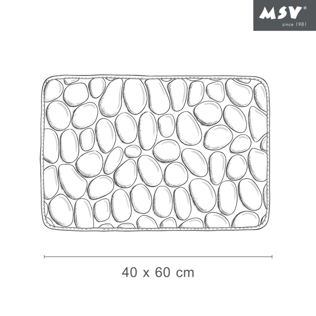 Tapis de bain Microfibre PEBBLE Bleu Marine MSV